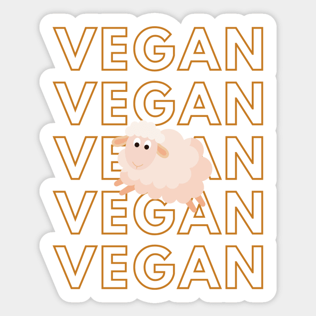 Vegan cute sheep Sticker by jeune98